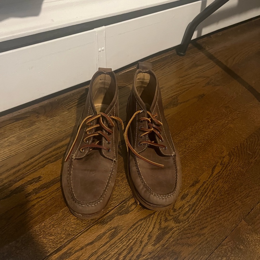 L.L. Bean Brown Leather Boots Moc Toe